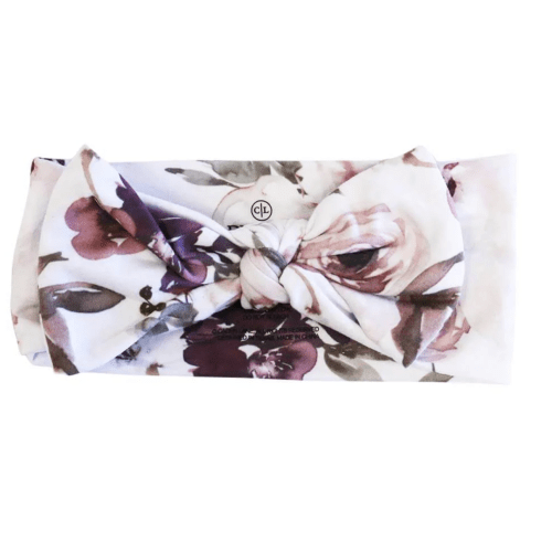 Demi's Dusty Purple Floral Large Bow Headwrap