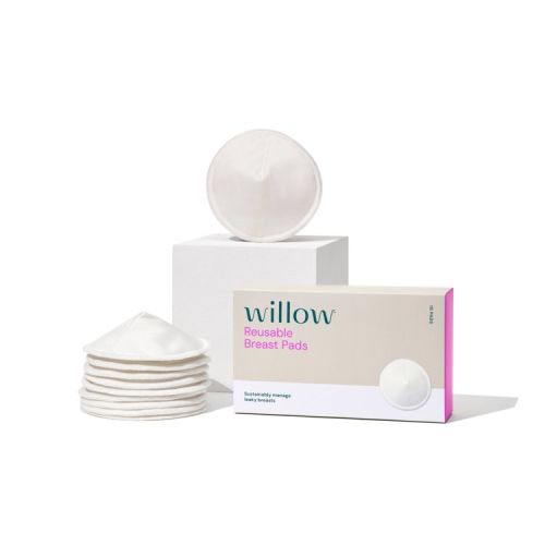 WILLOW Reusable Nursing Pads Kit - White - 10pk: Cotton, 4.5 Inch Diameter, 0.5 Inch Thickness