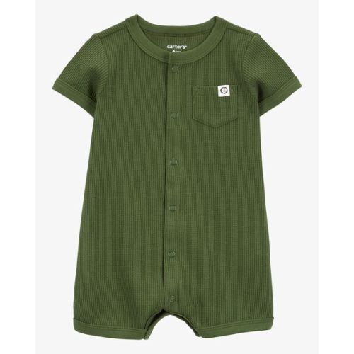 Baby Waffle Knit Short-Sleeve Romper - Green - Carter's | Carter's