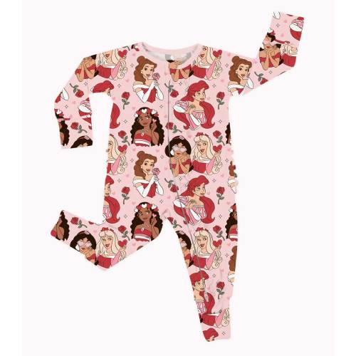 True Love Royal Valentine - Bamboo Ruffled Zippy Romper