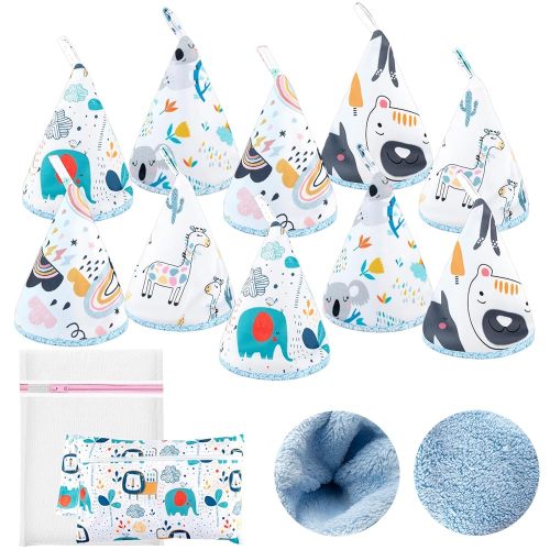 10 Pcs Coral Velvet Peepeeteepe Baby Boy with Storage Bag & Laundry Bag, Strong Water Absorption Pee Peep Teepee for Baby Boy, Reusable Pee Covers for New Parents Gift
