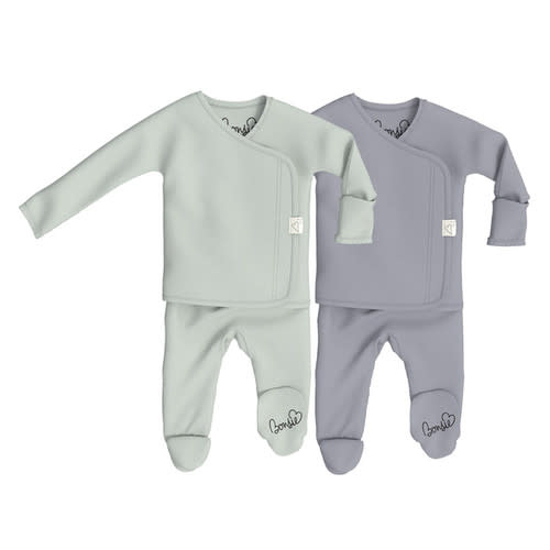 Baby Bundle Footie - Avocado & Fog Twin Pack | Bonsie 0-3