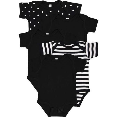 RABBIT SKINS Baby Bodysuit Girl & Boy | Newborn 0-3 Months to 24 Months 5-Pack Bulk Set, Snap Easy Closure