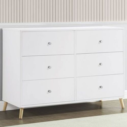 Delta Children Jordan 6 Drawer Dresser - Bianca White/Natural