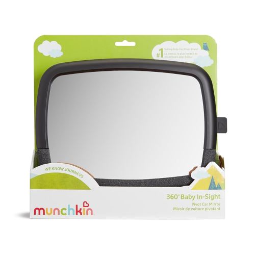 Amazon.com : Munchkin Baby Car Mirror for Rear Facing Car Seats, Pivot 360 Baby in-Sight Adjustable Auto Mirror, Black : Baby
