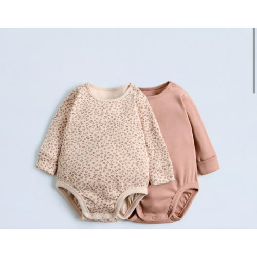 TWO-PACK OF RIBBED BODYSUITS - Brick | ZARA United States