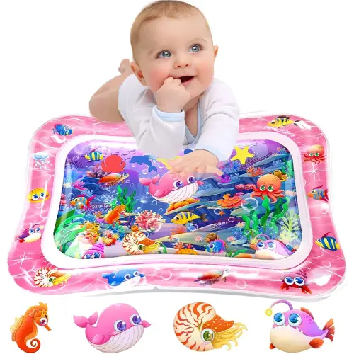 Infinno Tummy Time Mat Premium Baby Water Play Mat for Infants and Toddlers Baby Toys for 3 to 24 Months, Strengthen Your Baby's Muscles, Pink Theme Toys