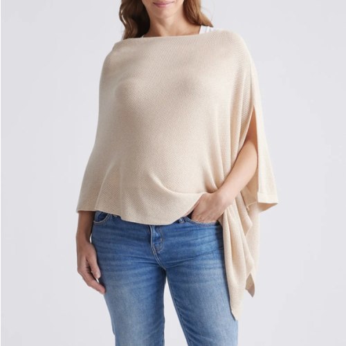 Lightweight Cotton Cashmere Nursing Shawl - oatmeal