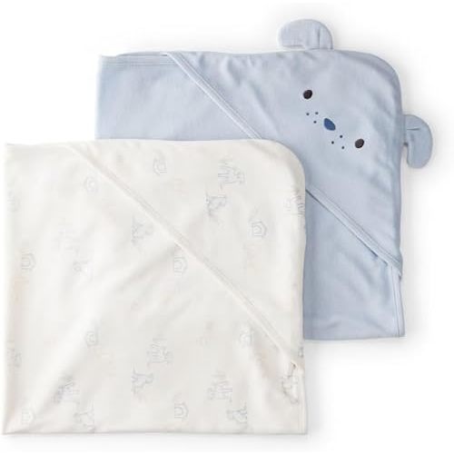 Carter's Baby Hooded Towel (2-pk Ivory/Blue)