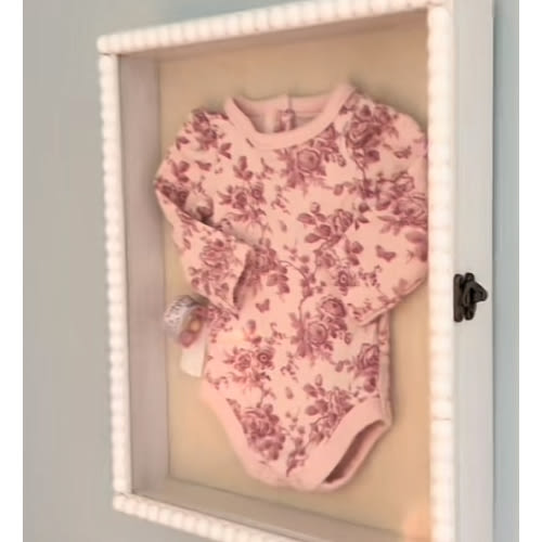 Love-KANKEI Shadow Box Frame 11x14, Deep Large Shadow Box Display Case with Unique Beads Door and Glass Window, Wood Memory Box for Pictures,Medals,Memorabilia,Collections White