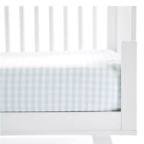 Serena and Lilly Gingham Crib Sheet in Sky Blue