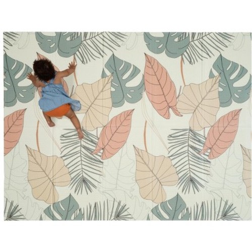 CHILDLIKE BEHAVIOR Reversible Baby Play Mat with Interlocking Floor Tiles, 77'' x 58'' Puzzle X-Large, Forest