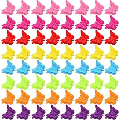 100 Packs Assorted Color Butterfly Hair Clips, Beautiful Mini Clips Accessories for Women and Girls, Random