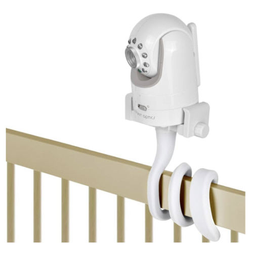 Baby Monitor Mount Camera Shelf Compatible with Infant Optics DXR 8 & DXR-8 Pro and Most Other Baby Monitors,Universal Baby Camera Holder,Attaches to Crib Cot Shelves or Furniture (White)