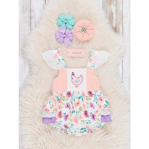Rosy Chickens Ruffle Bubble
