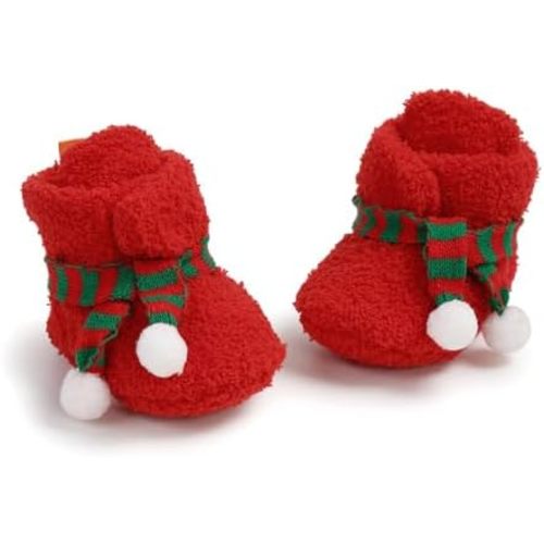 Ohwawadi Infant Baby Boys Girls Slippers Cozy Fleece Booties Soft Bottom Warm Cartoon Socks Newborn Crib Shoes
