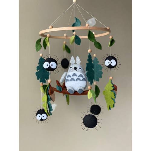 Anime crib mobile, studio ghibli mobile for nursery decor, baby mobile