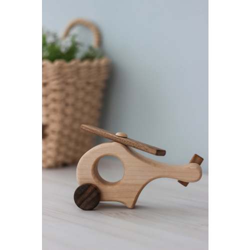 wooden mini helicopter