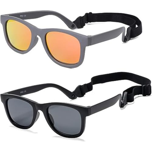 COASION Bendable Flexible Polarized Newborn Baby Sunglasses with Strap for Infant Boys Girls Age 0-12 Months CA8042