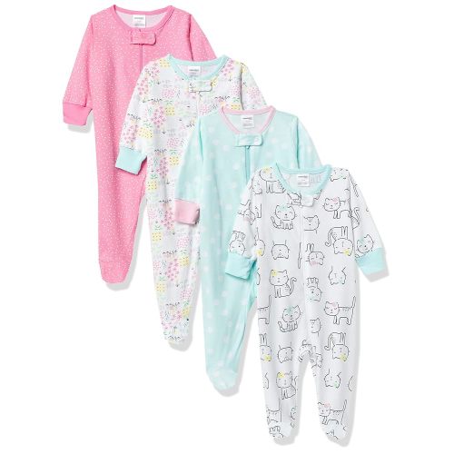 Onesies Brand baby-girls 4-pack Sleep 'N Play Footies Multi Pack