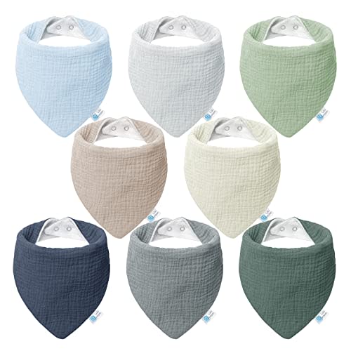 lulumoon Muslin Baby Bibs 100% Cotton Baby Bandana Drool Bibs for Teething and Drooling