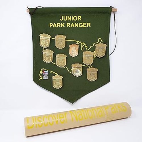 National Park Junior Ranger Scouts Badges Display Banner/Enamel Pin & Patch Organizer