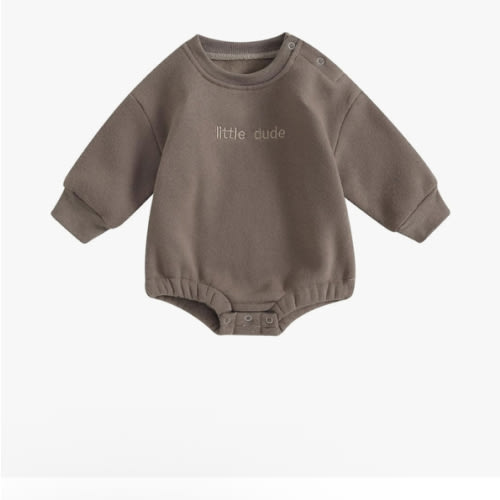 VISGOGO Newborn Infant Baby Boy Girls Oversized Romper Little Dude Sweater Onesie Coming Home Outfit Neutral Clothes