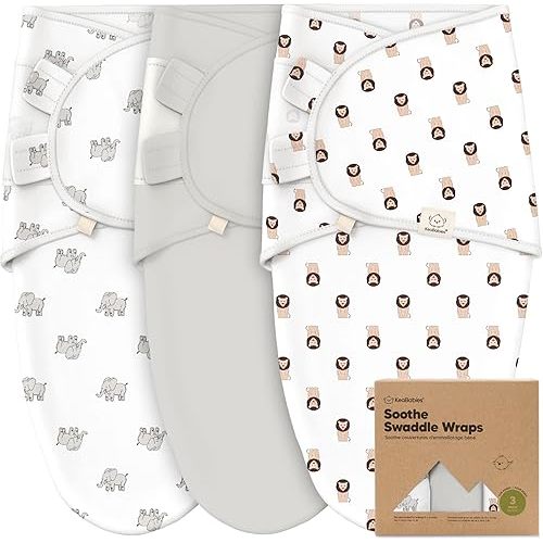 3-Pack Organic Baby Swaddle Sleep Sacks - Swaddles for Newborns, Infant 0-3 Months, Baby Girls, Boys, Soft & Snug Newborn Sleep Sack, Nursery Swaddling Blankets (The Wild 2)