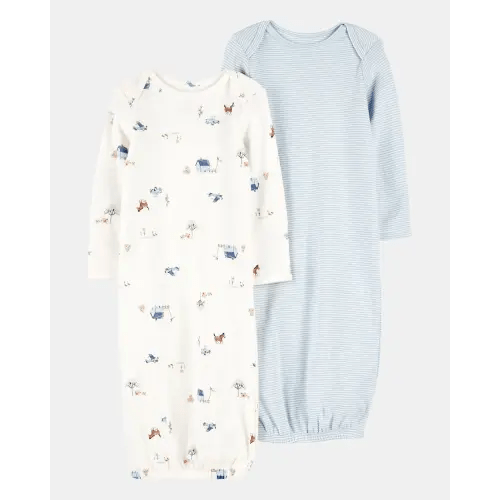 Baby 2-Pack Sleeper Gowns - Blue/White | Carter's