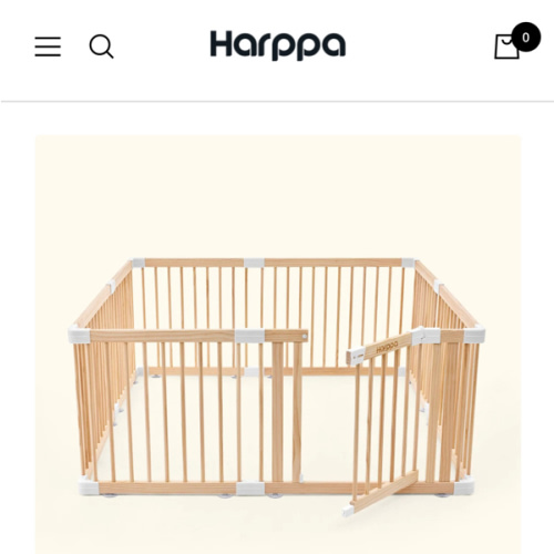 HARPPA Wooden Baby Gate Playpen | Non-Toxic Foldable DIY Adjustable Play Yard for Infants & Toddlers – Natural Finish Baby Fence for Small & Large Spaces