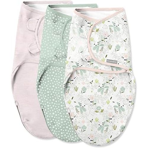SwaddleMe by Ingenuity Original Swaddle with Easy-Change, 100% Cotton, Improves Sleep & Calms Startle Reflex, 0-3 Months, 3-Pack - Peekaboo Panda