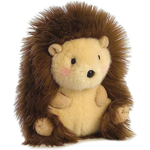Aurora® Round Rolly Pet™ Merry Hedgehog™ Stuffed Animal - Adorable Companions - On-The-Go Fun - Brown 5 Inches