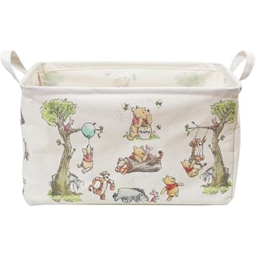 Storage Nursery Basket, Large Square Canvas Laundry Hamper With A Waterproof PE Coating, Foldable, for Kids, Boys and Girls, Bathroom and Bedroom Set, Clothes ,Toys Bin(White)
