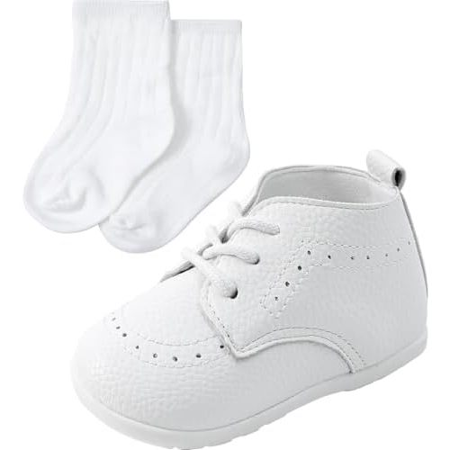AGJ Baby Boy Dress Shoes Infant Oxford Loafers Wedding PU Leather Rubber Shoes Toddler Girl Flats Walking Shoes Set 3-24 Months