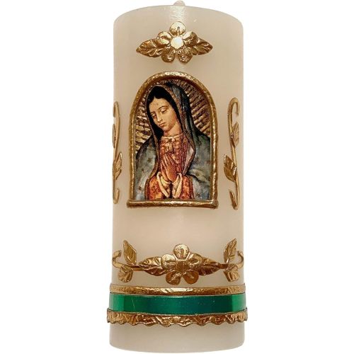 Small Our Lady of Guadalupe Made in Mexico Candle Cirio de la Virgen de Guadalupe Rezo Oración