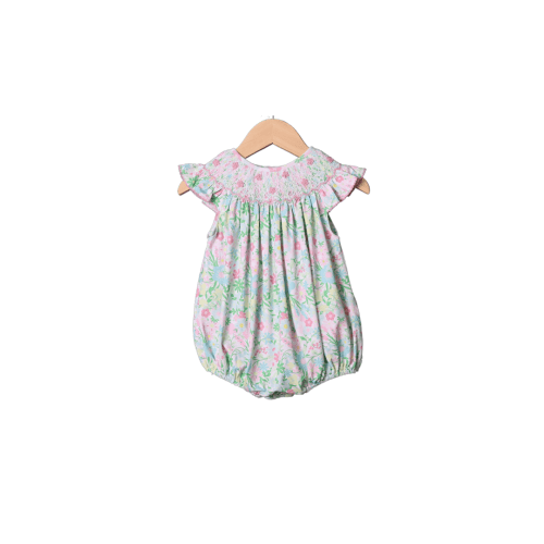 Smocked Ellie Floral Heirloom Bubble