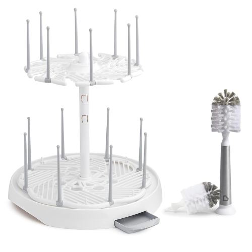 Munchkin® High Capacity Drying Rack and Shine™ Stainless Steel Bottle Brush