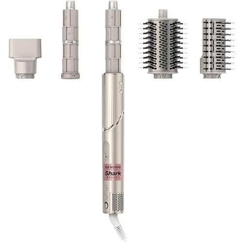 Shark FlexStyle | Air Multi-Styler & Drying System | Hair Dryer Brush for Blowouts with Coanda Auto- Wrap Curlers, Oval & Paddle Brush & Concentrator Attachment | Stone | HD430