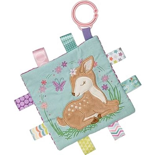 Taggies Soothing Sensory Crinkle Me Toy with Baby Paper and Squeaker, Flora Fawn, 6.5 x 6.5-Inches