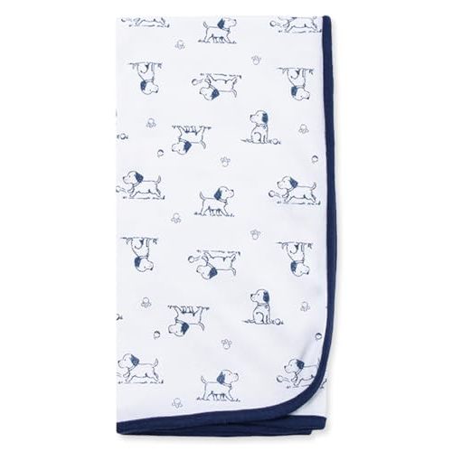 Little Me Blankets for Baby Boys' Puppy Toile Swaddling Receiving Blanket