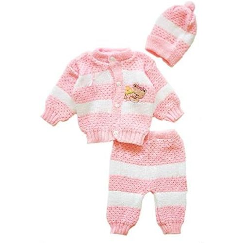 Newborn Baby Boy's Girl's Unisex Warm Winter 3 Pieces Crochet Set