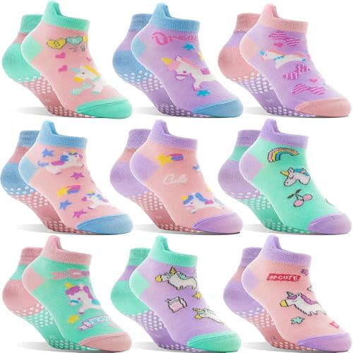 Baby Girls Boys Toddlers Grips Socks Kids Non Slip Anti Skid Ankle Cotton No Show Socks with Grippers