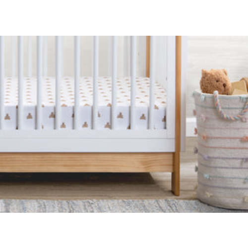 babyGap Tan Teddy Bears & Stripes 100% Organic Cotton Crib Sheets - 2 Pack
