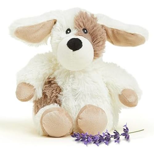 warmies Junior Microwavable & Weighted Stuffed Animals, Puppy - Heated Stuffed Animal Plushie for Warmth & Comfort - Cute Soft Plush Toys for Adults & Children (Boys, Girls, Babies & Toddlers)