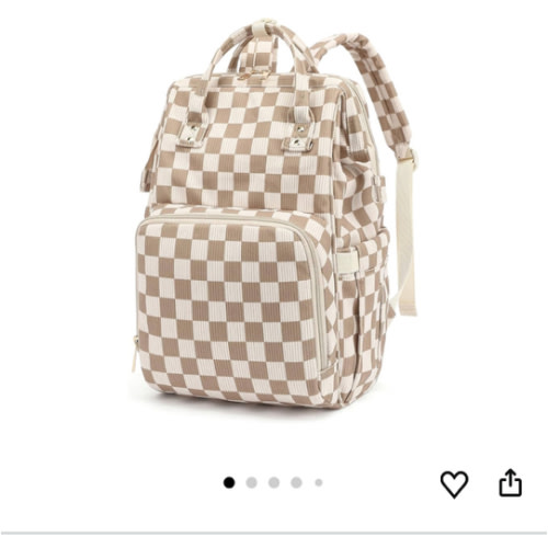 Baby Diaper Bag Backpack for Mom, Large Capacity Travel Nappy Bag for Boys & Girls with Stroller Straps (Corduroy Checkered Brown)