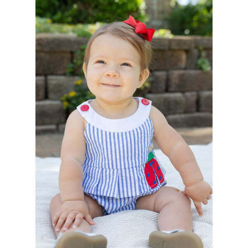 Seersucker Romper With Ladybug - Florence Eiseman | Maisonette