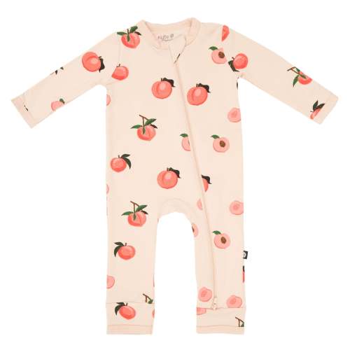 Bamboo Zippered Romper Sleeper in Peach - Kyte Baby