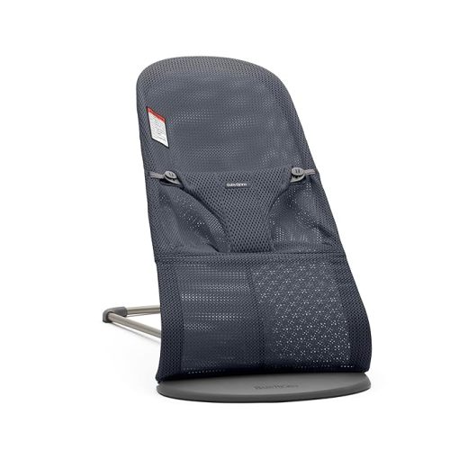 BabyBjörn Bouncer Bliss, Anthracite, Mesh | 2-in-1 Adjustable Baby Bouncer Seat and Toddler Chair, Newborn to Toddler (8-29 lbs), 4 positions, Lightweight & Portable