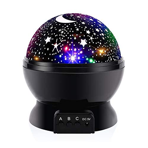 Night Light for Kids, Toys for 3 4 5 6 7 8 Year Old Boys Girls, Star Projector 360 Degree Rotation - 4 LED Bulbs 12 Light Color Changing with USB Cable, Romantic Gifts for Men Women Children