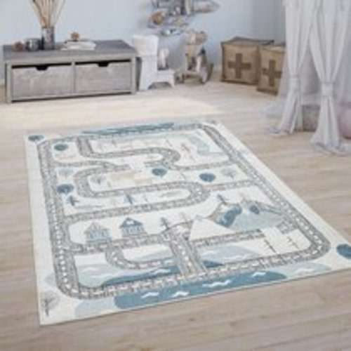 Keesler Road Traffic Kids Rug With Forest Animals And Sea Play Mat In Muted Cream | Wayfair
